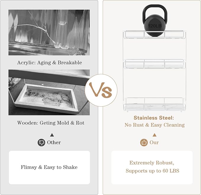 Bathroom Organizer Countertop Perfume Organizer Makeup Organizer Cosmetics Storage Display Rack Vanity Tray Dresser Stainless Steel Gold Shelf White Marble Ceramic Tray