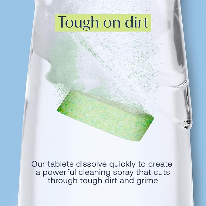 Fab Tab Bathroom Cleaner Starter Kit - Natural Cleaning Products - Household Cleaners - All-Purpose Cleaner Tablets - Plant-Based - Plastic-Free | Citrus Scent | No Harsh Chemicals