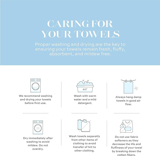 White Classic Luxury Bath Towels Set of 4 Large - 700 GSM Cotton Ultra Soft Bath Towels 27x54 | Highly Absorbent and Quick Dry | Hotel Towels for Bathroom Luxury, Plush Shower Towels, Light Blue