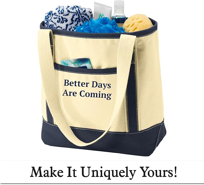 Custom Canvas Tote Bag – Personalized Name or Message – Medium Durable Cotton