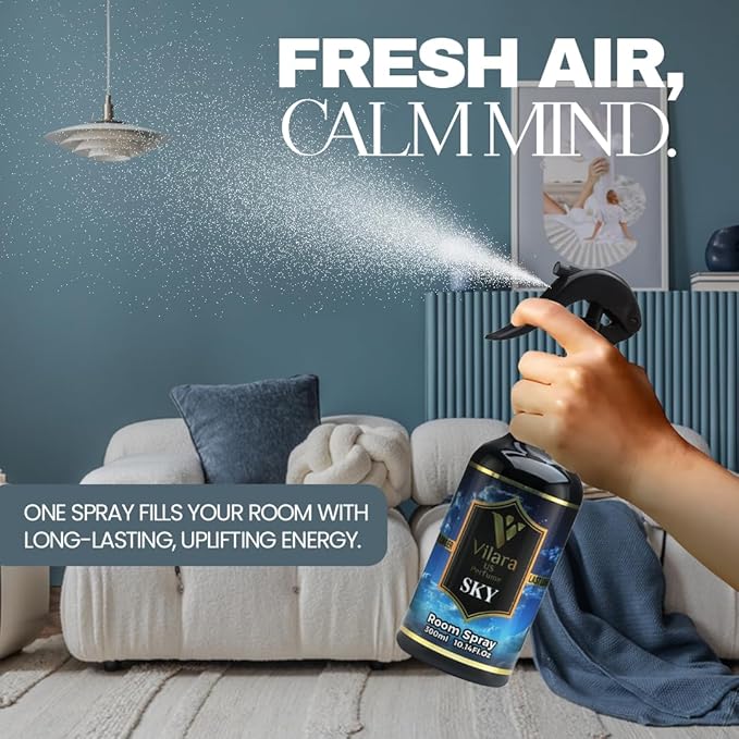 Room Spray Freshener - Long-Lasting Luxury Scents - Room and Linen Spray for Bedding, Sheets, Fabric, Furniture for Aromatherapy - 10.14 fl oz (Sky)