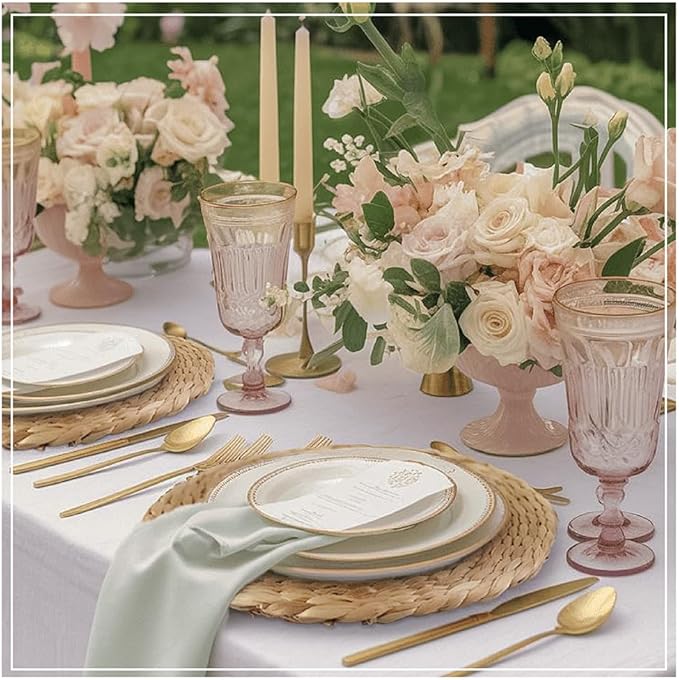 Natural Round Placemats Set of 10, Woven Placemats 13.7", Herringbone Pattern, Table Mats Braided Heat Proof, Farmhouse Boho Table Place Mat Ourdoor Wicker Chargers for Dinner Plates