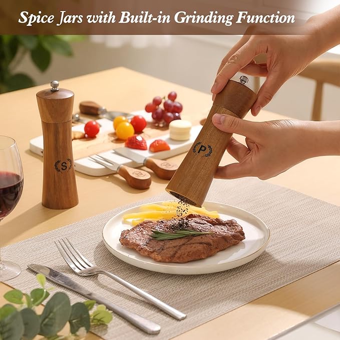 Luxury Kitchen Gift Set for Housewarming – Marble Cheese Board, Acacia Wooden Grinders, Cheese Knives & Utensils, Coaster Set – Elegant Charcuterie & Cooking Gift Box for Women, Couples, New Home