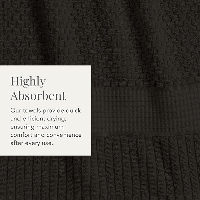 NY Loft 100% Cotton 2 Pack Bath Sheet Towel Set | Extra Large Oversize Bath Towels | Absorbent & Quick-Dry | Textured and Durable Cotton | Black