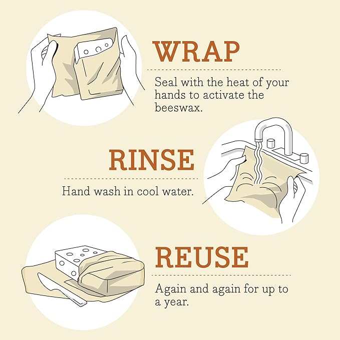 Bee's Wrap Beeswax Wraps for Food - Cut to Size 14x52" Wax Paper Roll - Made in USA Reusable Waxed Paper & Bowl Covers - Organic & Eco-Friendly Alternative to Aluminum Foil, Garden Party