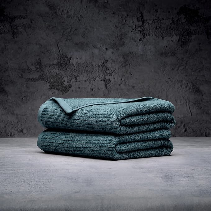 LUXOME Luxury Performance 2-Piece Bath Towel Set | Dual-Loop Design | Ultra Soft | Highly Absorbent | Quick Drying | Ocean