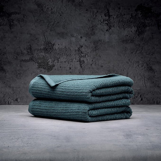 LUXOME Luxury Performance 2-Piece Bath Towel Set | Dual-Loop Design | Ultra Soft | Highly Absorbent | Quick Drying | Ocean
