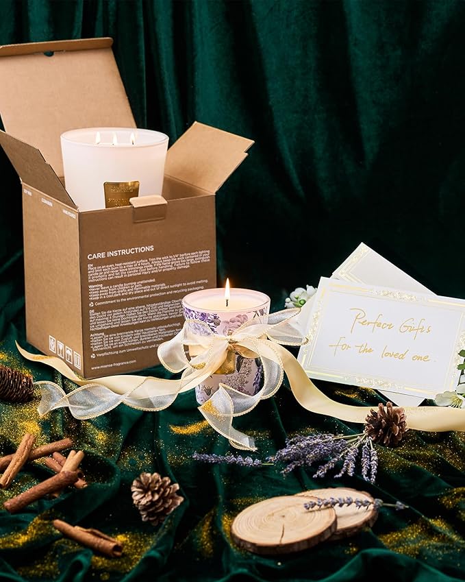 M&SENSE Neroli Noir Scented Candle 3 Wick 35oz 150H Long Lasting, Natural Soy Candles Fall Winter Stress Relief Calm Home Fragrance Festival Thanksgiving Christmas Housewarming Gifts for Home Decor