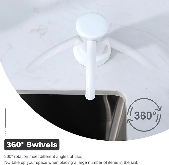 GAGALIFE Soap Dispenser for Kitchen Sink, Kitchen Sink Soap Dispenser with 17 Ounce Large Pet Soap Bottle, in Sink Soap Dispenser Refill from The Top, White