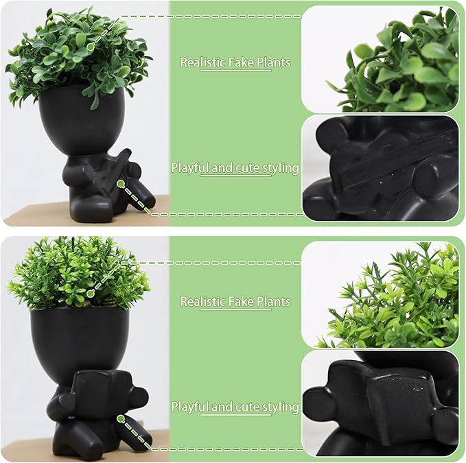 Zerzsy Desk Decorations for Women Office Small Office Desk Decor - Decorative Plants - Bathroom Shelf Decor Accent Women Cute Cubicle Accessories - Set of 2