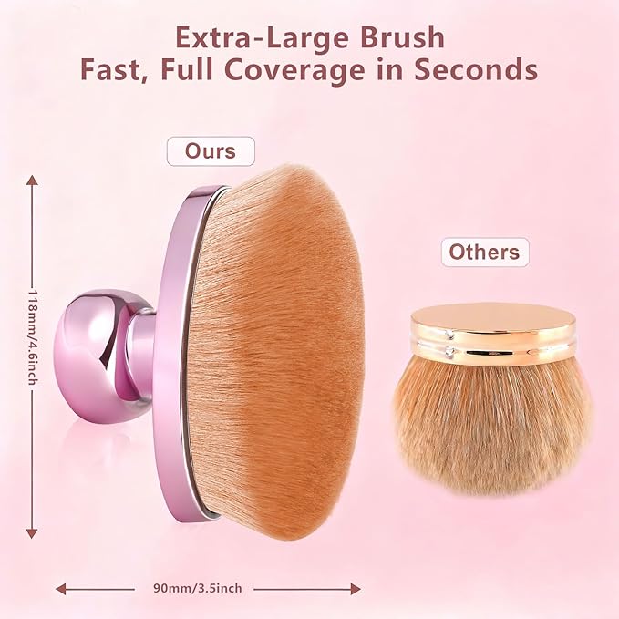 Extra Large Kabuki Body Brush 118mm – Ultra Soft Self Tanner Brush for Quick & Even Coverage, Big Body Makeup Brush for Foundation, Bronzer, Highlighter & Lotion Application