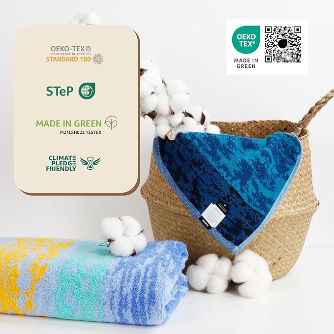 SEMAXE Luxury Bath Towel, 100% Cotton Towel with Hanging Loop and Smart Tag, Soft & Absorbent Bathroom Towel, Gift Box Packaging, 55" L x 27" W