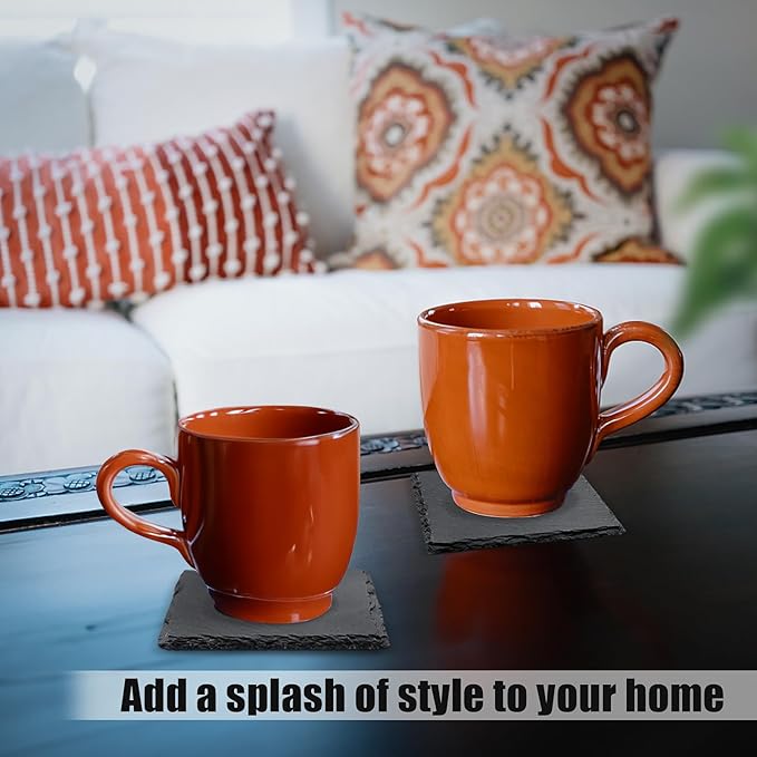 60 Pack Slate Drink Coasters, VIBRATITE 4 Inch Black Slate Stone Coasters Bulk Cup Coaster Laser Engraving Blanks with Anti-Scratch Bottom for Drink Coffee Bar Kitchen Home Decor, Square