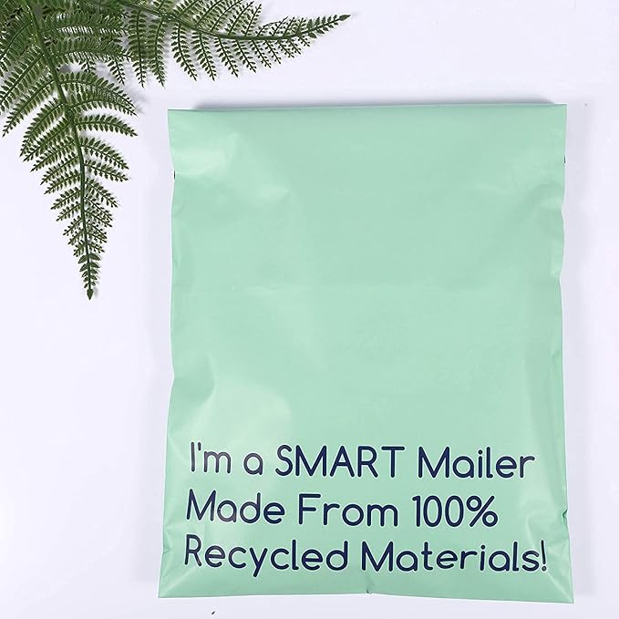 300 Count, 10x13 inch 100% Recycled Poly Mailers Eco Friendly Packaging Envelopes Supplies Mailing Bags 2.5 Mil Thick - SMART Mailer