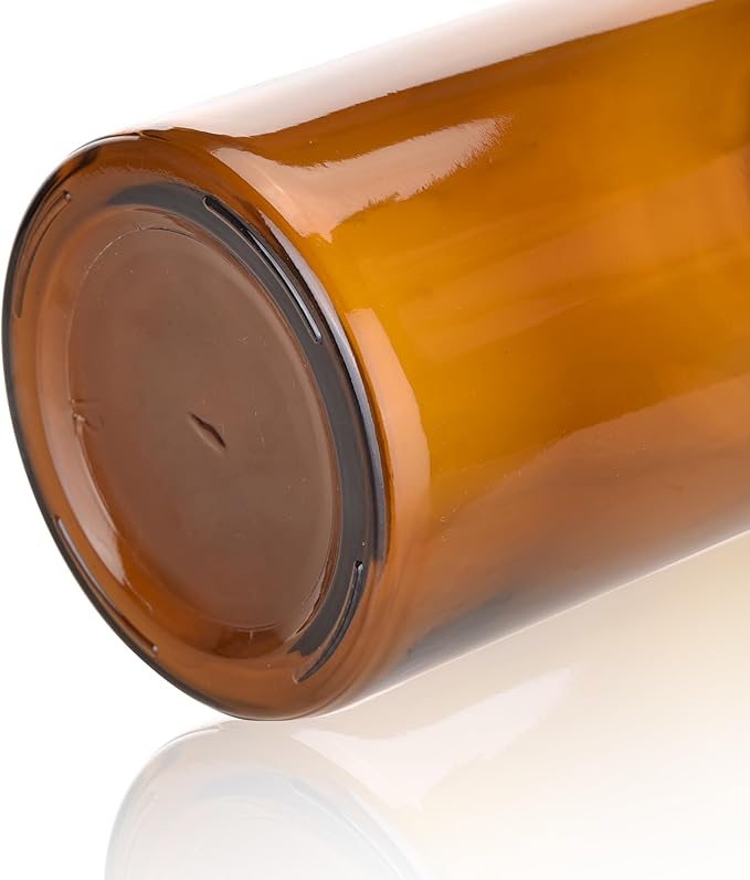 Lab Glass Reagent Bottle,Wide Mouth Glass Storage Bottle with Ground Stopper,Decorative Bottles/Vase (Amber, 1000ML)