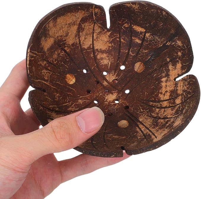 BESTYASH Natural Coconut Shell Bowl Set 2 Pieces Smooth Candy Snack Bowls for Serving Nuts Soap Key Storage Home Decor 5.12 Inch