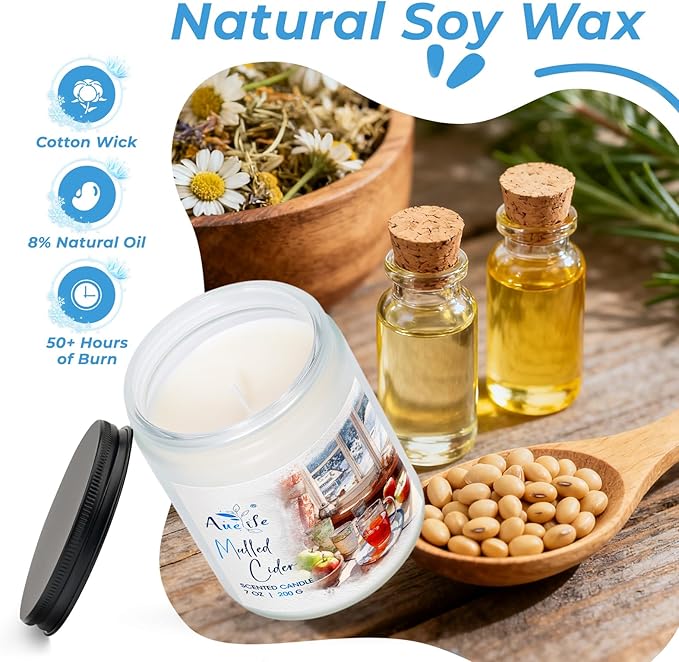 Warm & Cozy Candle | Scented Soy Candles for Home - Coffee & Vanilla Aromatherapy Candles for Relaxing Winter Nights, Holiday Gift for Women & Men, Long Lasting Christmas Home Décor Candle