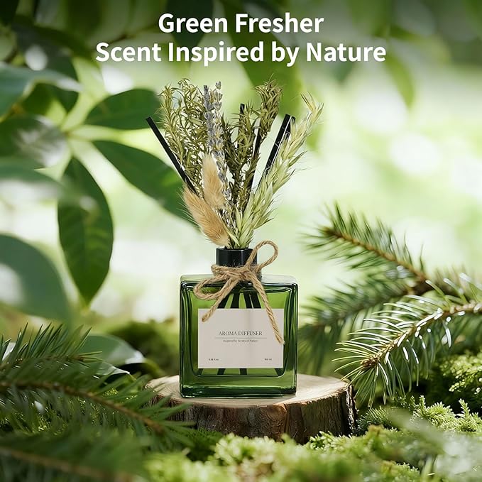 Reed Diffuser, 6.09 oz French Juniper Lavender Scent Diffuser with Sticks & Dried Flowers, 120 Days Long Lasting diffusers for Home, Elegant Fragrance for Bathroom Bedroom Decor Air Fresh