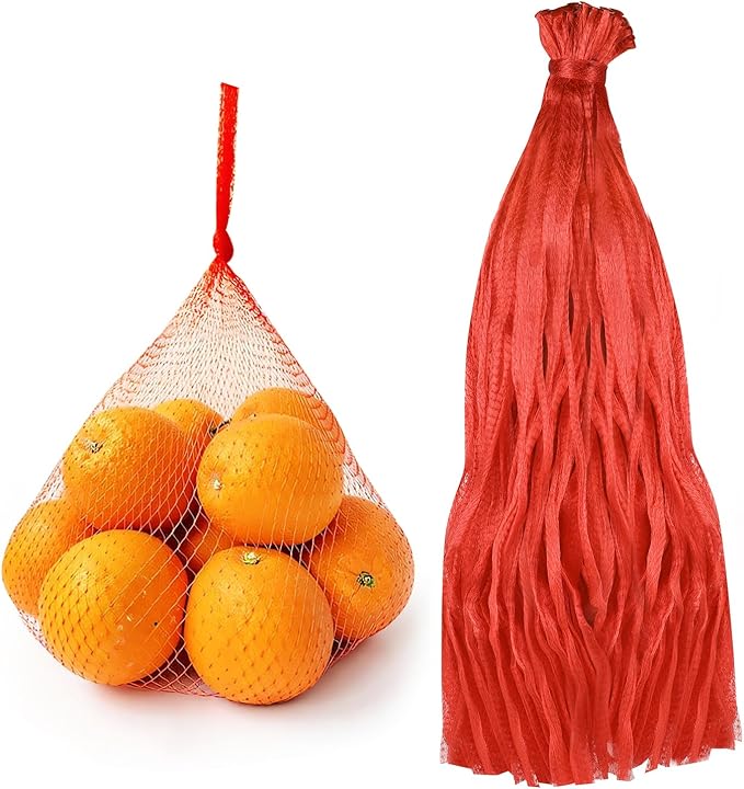 100 Pcs Reusable Produce Mesh Bags,24 Inch Seafood Boil Bags for Crab, Shellfish Cooking, Breathable Onion Potato Storage Net Bag for Vegetables Fruits Seafood