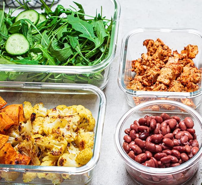 30 Pieces Glass Food Storage Containers with Upgraded Snap Locking Lids,Glass Meal Prep Containers Set - Airtight Lunch Containers, Microwave, Oven, Freezer and Dishwasher Friendly (White)