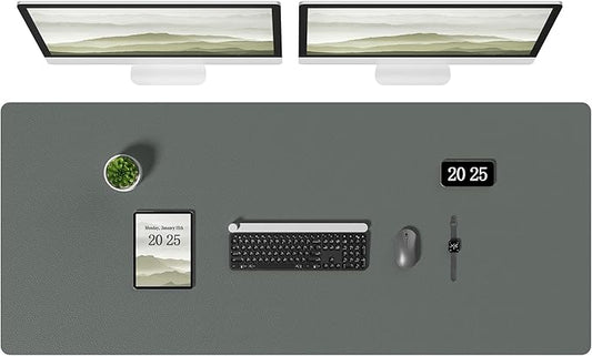 Aothia Leather Desk Pad Protector, Office Desk Mat, Large Mouse Pad, Laptop Desk Pad, Non-Slip PU Leather Desk Blotter, Waterproof Desk Writing Pad for Office and Home (Jungle Green, 55" x 24")