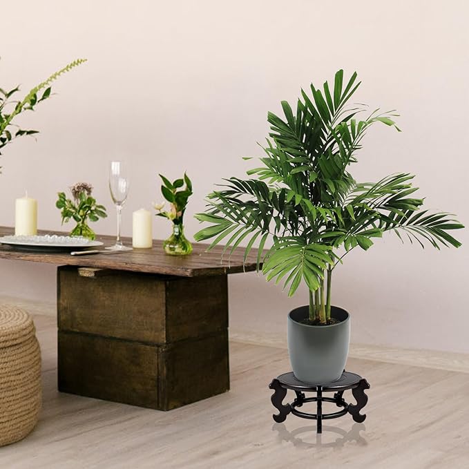 Yoiemivy 12 Inch Wooden Plant Stand Vase Stand Indoor Chinese Fishbowl Planter Stands for Display Oriental Style Indoor Plant Pot Pedestal Stand (12 Inch)
