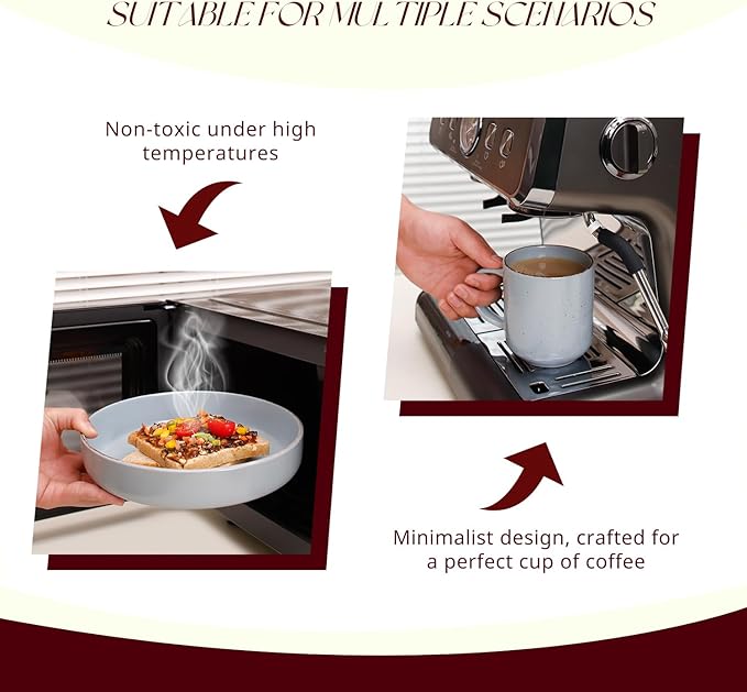 HomeVSS 20-Piece Dinnerware Set - Serves 4, Shiny Turquoise Glaze plates and bowls sets with Speckle Effect for Microwave & Dishwasher Safe