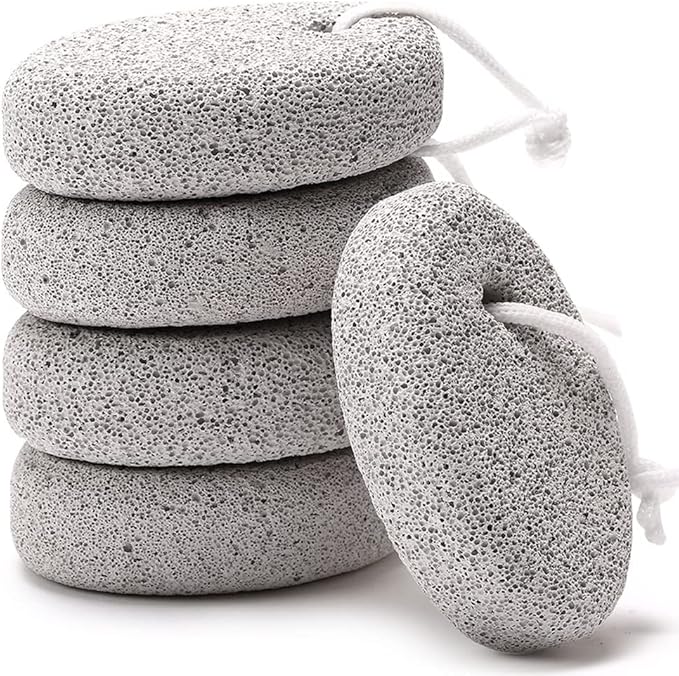 Natural Foot Pumice Stone for Feet, Borogo 5-Pack Lava Pedicure Tools Hard Skin Callus Remover for Feet and Hands - Natural Foot File Exfoliation to Remove Dead Skin, Heels, Elbows, Hands