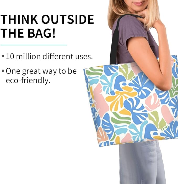 Tote Bag Shoulder Bags for Women Grocery Shopping Bag Reusable Bags Boho-Red Paisley 1