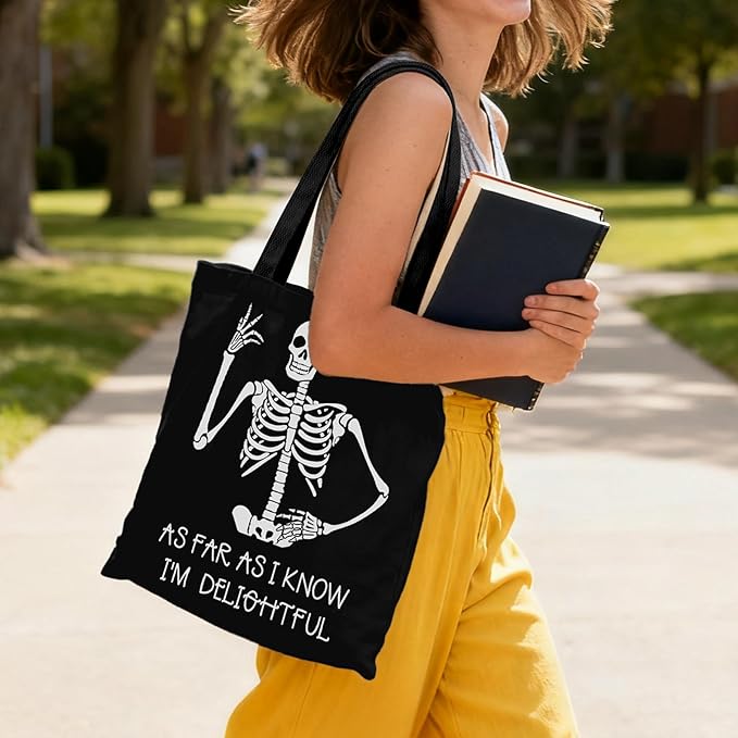 Cute Aesthetic Canvas Tote Bag for Women, Reusable Foldable Shopping Cotton Shoulder Totebag with Zipper Pocket