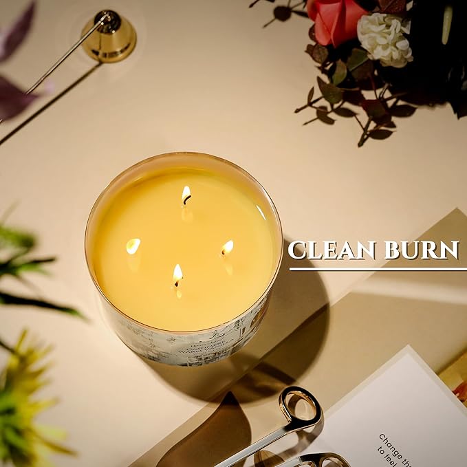 HomeLights Scented Candles for Women & Men, 18oz Candle Jars Aromatherapy 4-Wick Candle, Ideal for Industrial Chic Home Decor and Gifts, Cashmere Warm Vanilla