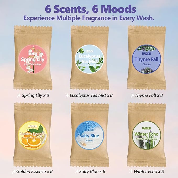 USKICH 48 Pack Foaming Hand Soap Tablet - Eco Friendly Cleaning Products,Variety Scents Refills Soap Tablets (48x8 Fl oz bottles)