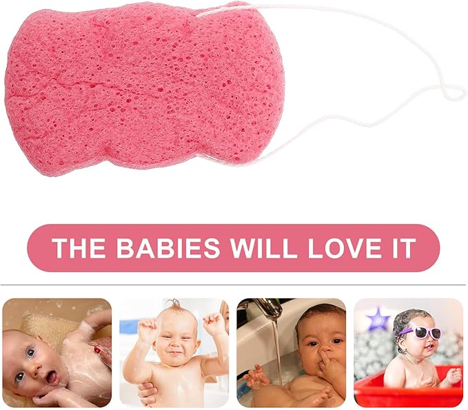 Red Konjac Soft Bath Sponge Body Brush for Deep Cleansing Exfoliating Shower Loofah Gentle Skin Suitable for Boy Girl Adults Seniors Family Bath Accessories