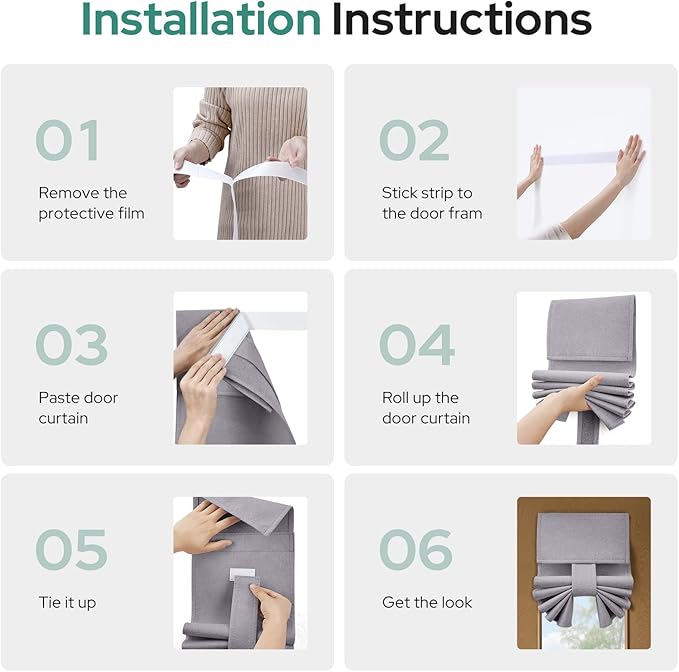 HOMEIDEAS Classroom 100% Linen Blackout French Door Curtains, Classroom Door Window Cover, Privacy Shades Thermal Insulated Small Window Covering, 1 Panel, W8 X L36 Inch, Light Gray