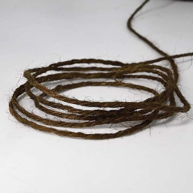 Natural Jute Twine, 2.5mm Thick, 328 Feet, Dark Brown, Heavy Duty Twine for Gardening and Crafts