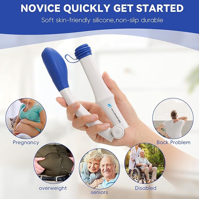 Foldable Toilet Aid（2Pack）, Long Comfort Wipe Wand Bottom Buddy Toilet Self Tissue Aids for Toileting, Self Help Wipe Butt for Fat People Limited Mobility,Elderly, Pregnancy