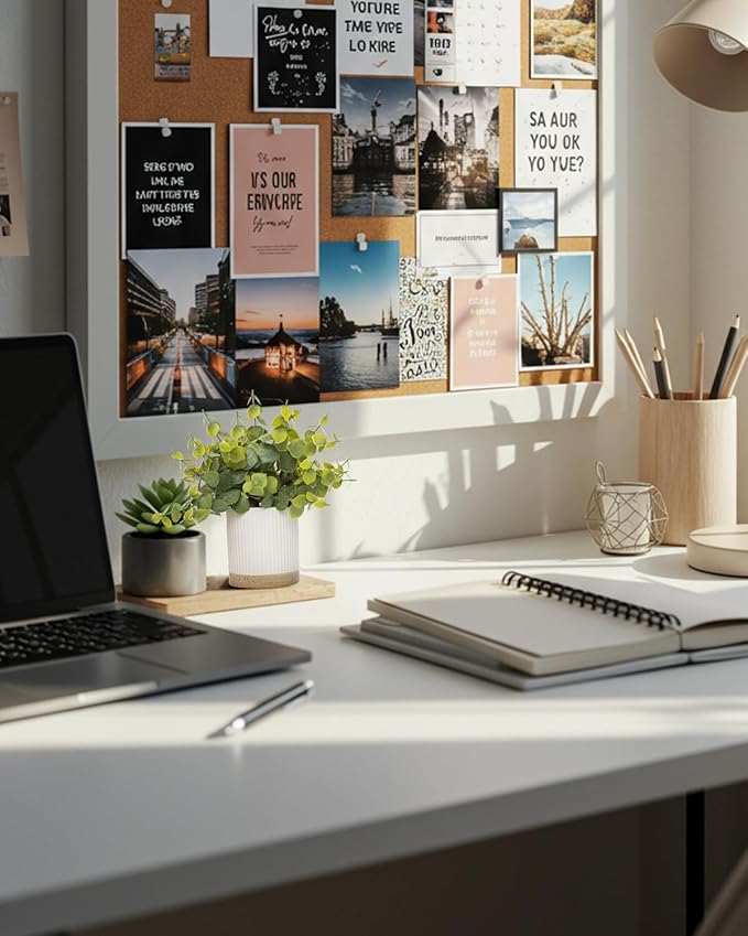 Small Fake Eucalyptus for Decorative Trays,9.5" Artificial Eucalyptus Ceramic Potted Plants for Office Desk,Faux Greenery Plant for Home Bathroom Floating Shelves Decor(Green)