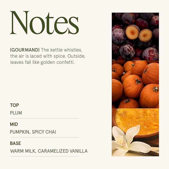 LA JOLIE MUSE Pumpkin Chai Candle | Spicy Chai & Vanilla | 12 oz Double Wick Soy Candle | 60 Hours Clean Burn | Elegant Home Décor & Hosting Gift