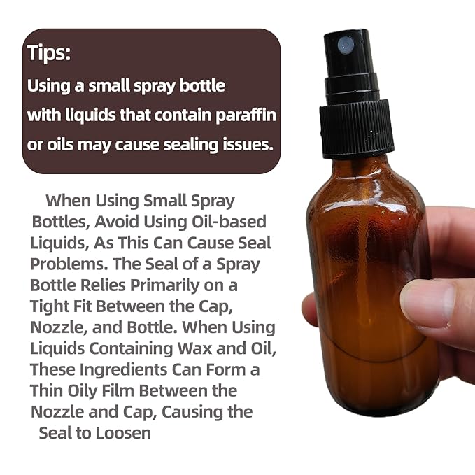 4 PACK 2 oz Amber Small Glass Spray Bottles, Empty Spray Bottle for Hair, Plants, Perfume - Fine Mist, 2oz Mini Spray Bottle