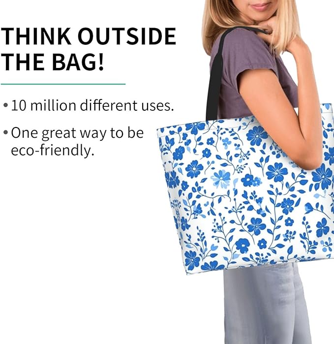 Tote Bag Shoulder Bags for Women Grocery Shopping Bag Reusable Bags Boho-Red Paisley 1