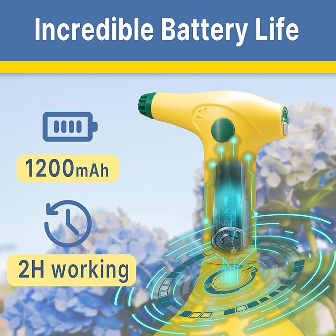 T TOVIA: Garden Sprayer 1 Liter Battery Spray Bottle Powered Electric, Rechargeable, Portable Garden ， Plant Mister Spray Bottle ， Outdoor and Indoor Plants,Cleans and Gardens, Handheld Powered