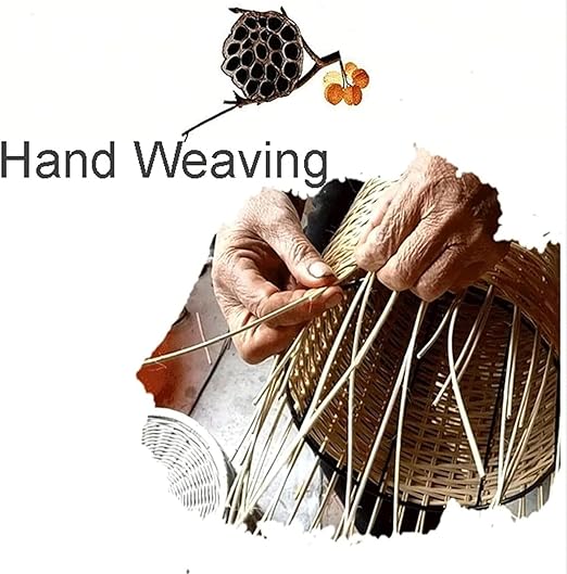 Rattan Round Foot Pedal Trash Can with Lid,Kitchen Wicker Garbage Can Bedroom Retro Office Silent Handwoven Wastebasket (Brown,5L)