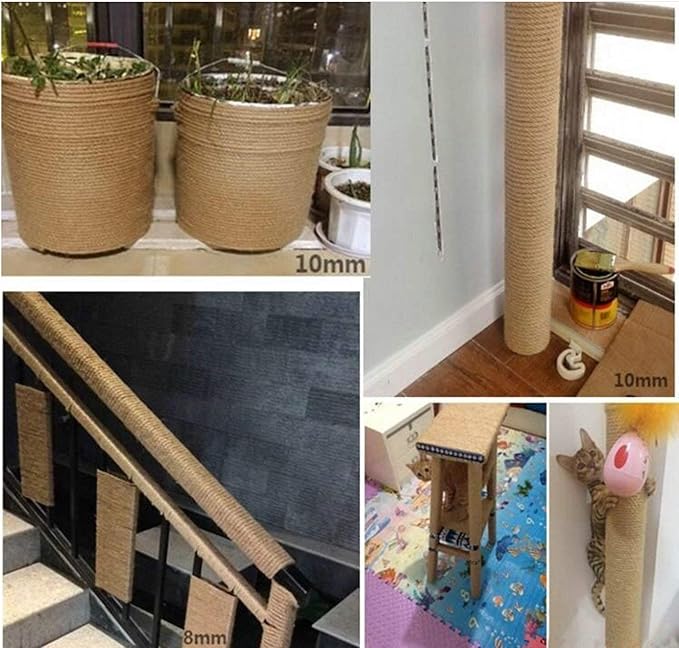 14mm Jute Rope 32Feet Burlap Twine Natural Thick Strong Hemp Cord for Arts Crafts DIY Decoration Gift Wrapping