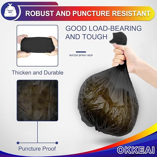 OKKEAI Small Garbage Bags for Bathroom Can 5 Liter Trash Bags 1.2 Gal Waste Basket Liners for Bathroom Mini Trash Bags Trash Plastic Bags Small