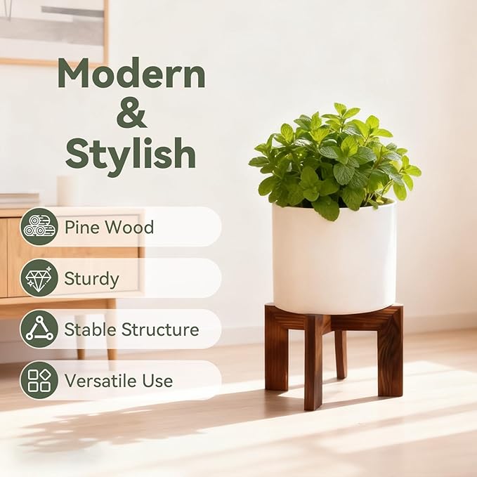 Nipyata Plant Stand Indoor, Large Wooden Plant Stands, Plant Risers for Inside Pots, Flower Stand Holder, Fit Most Size Flower Pots In Room