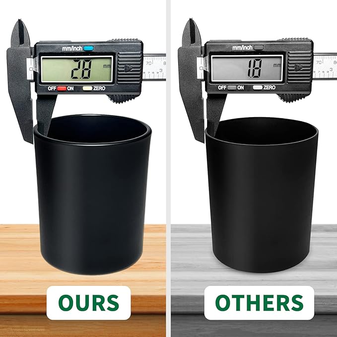 15 Pack Glass Candle Jars- 7 fl.oz Matt Black Empty Candle Jars with Bamboo Lids and Sticky Labels, Bulk Candle Containers for Making Candles for Halloween