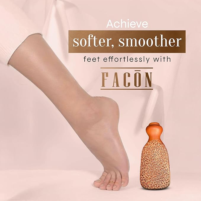 Facón Pumice Stone for Feet Callus Remover - Terra-Cotta Foot Scrubber with 2 Sides, 100% Pure Natural Foot Pumice Stone, Pedicure Pumice Stone Scrubber, Foot Exfoliator, Removes Calluses & Dead Skin