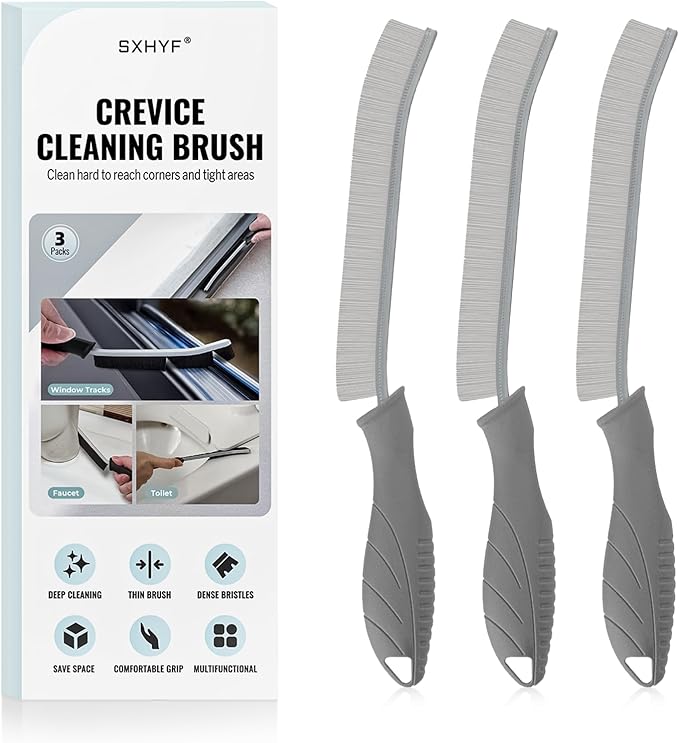 SXhyf Cleaning Brush - Hard Bristle Crevice Cleaning Brush, Multifunctional Gap Scrub Brush, Kitchen Essentials, Bathroom Cleaner Tools for Household Use, Home, Window, Toilet, Stove