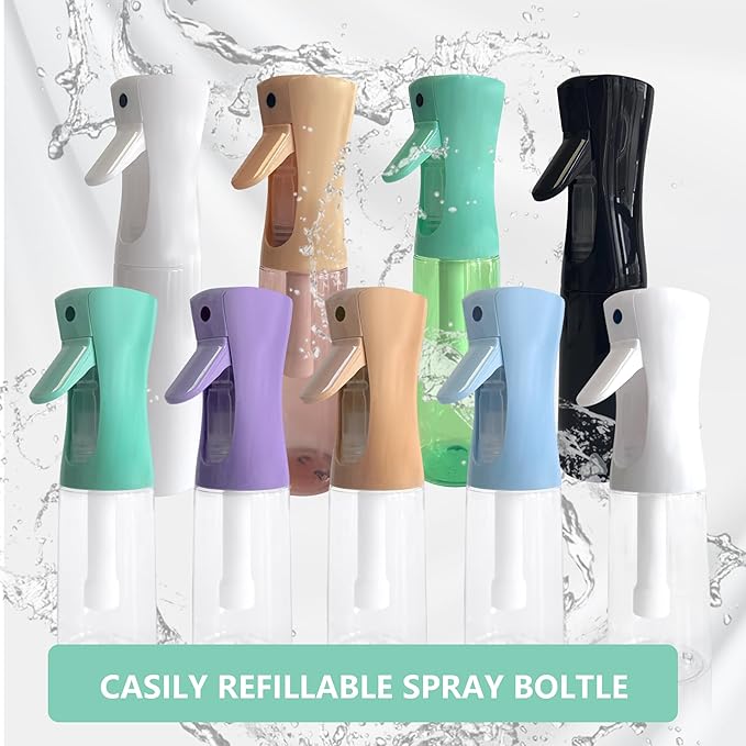 Spray Bottle for Hair Continuous Ultra Fine Mist (200ml) 360° Multi Spray Bottle for Plants, Cleaning, Skin Care Leakproof & Durable 1 Pack