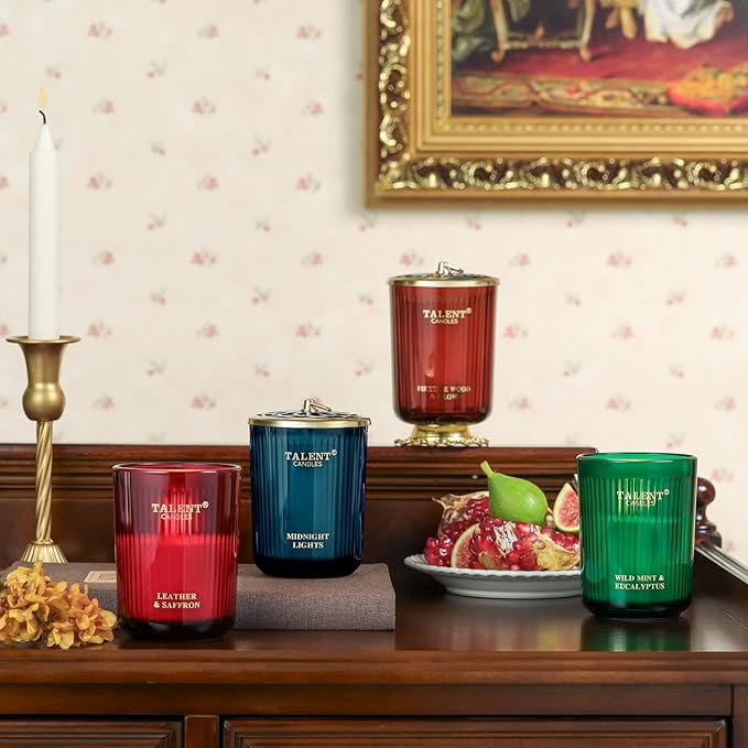 Jar Candles for Home Scented, Aromatherapy Candles Gifts for Women & Men, Natural Soy Candle, 8.4oz Traditional Style, Midnight Lights